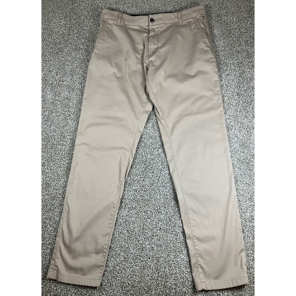 Birddogs Men Khaki Chino Stretch Pants 34x32 (Fits 34x31) Tan Slim Straight